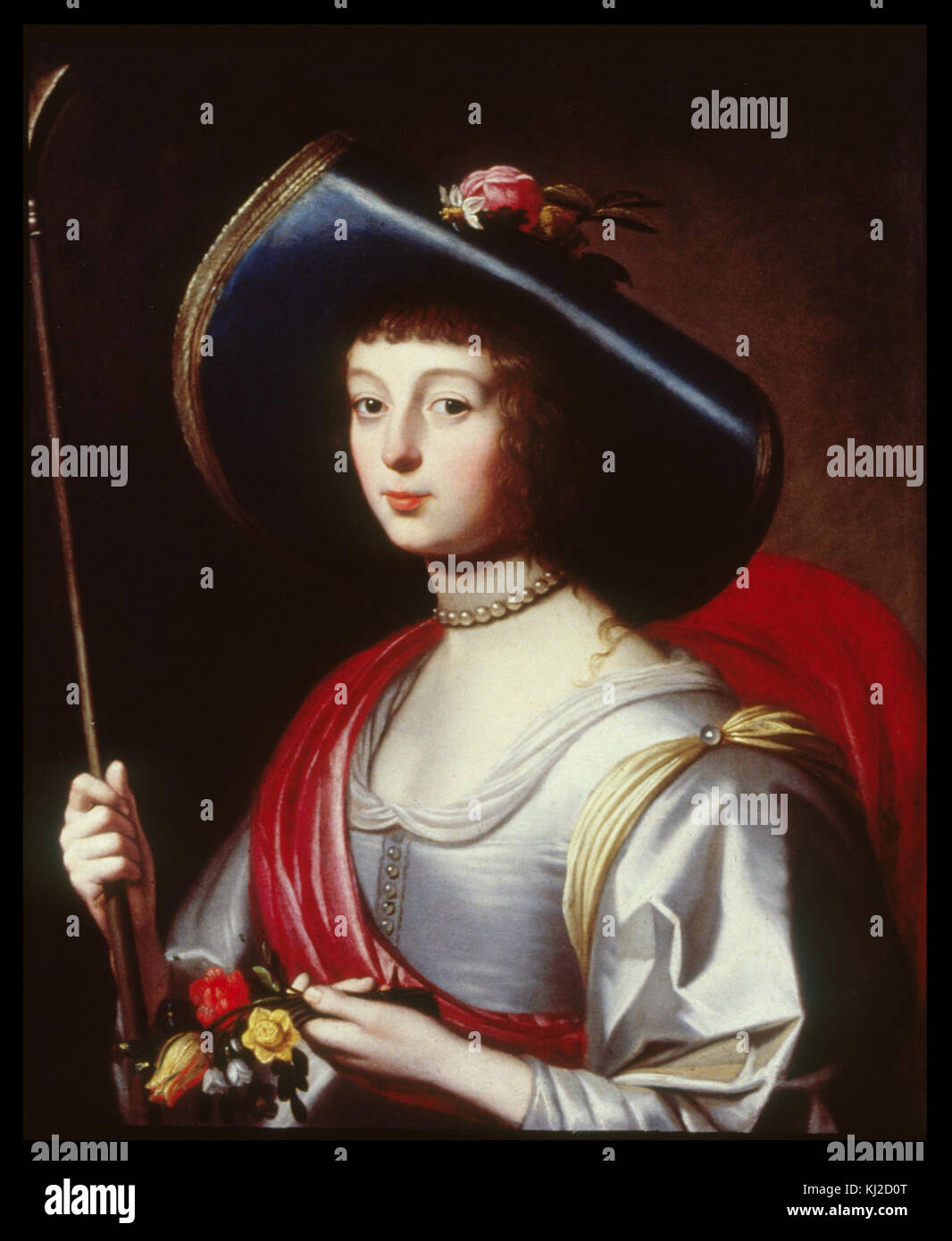 Workshop von Gerrit van Honthorst - Porträt einer Dame des Hofes als Schäferin - Walters 372457 Stockfoto