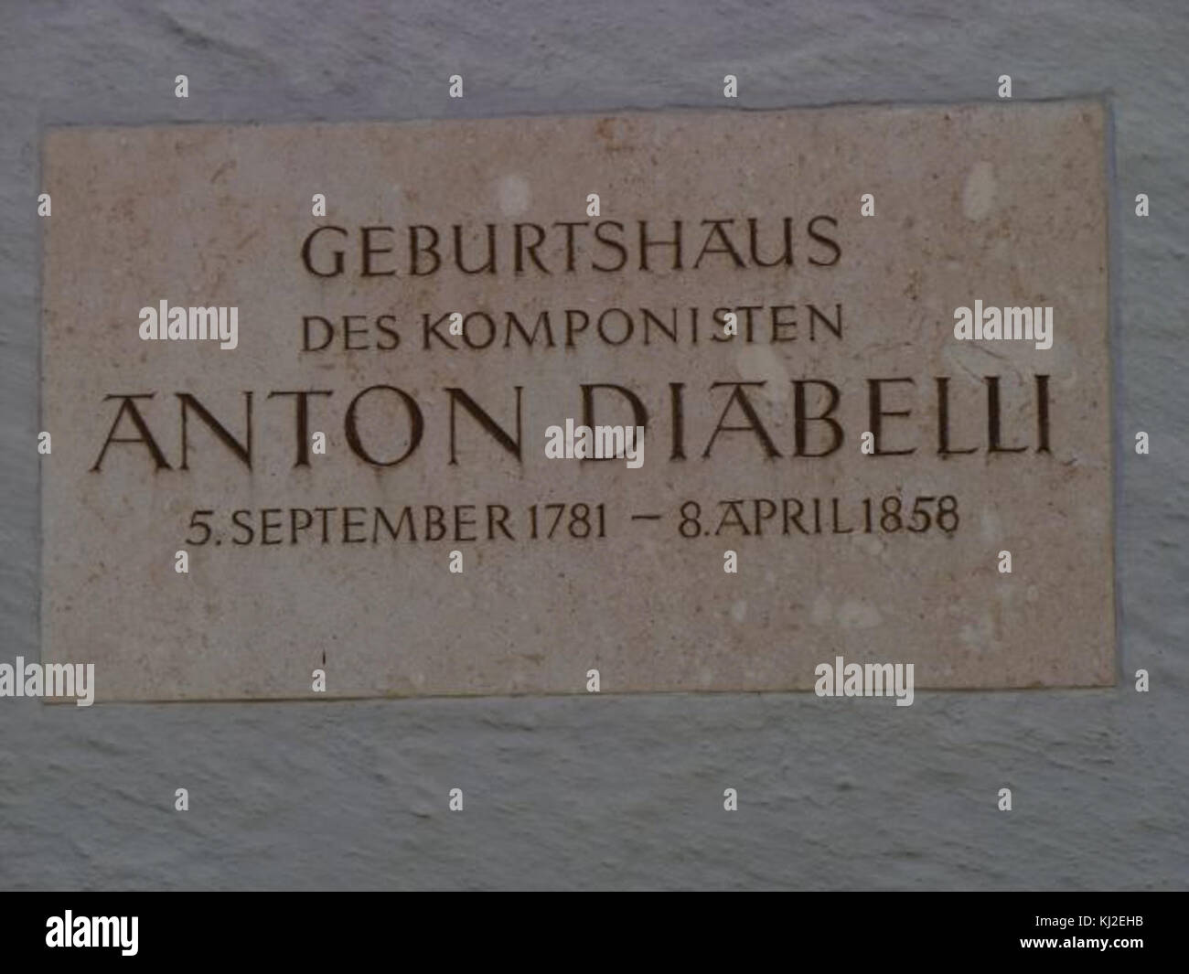 Anton Diabelli Gedenktafel Stockfoto