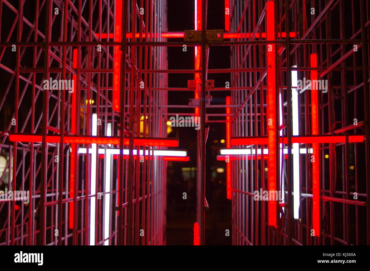 Abstrakte Licht Installation Stockfoto