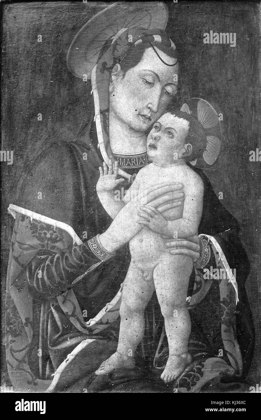 Giovanni Francesco da Rimini - Madonna mit Kind - Walters 37488 Stockfoto