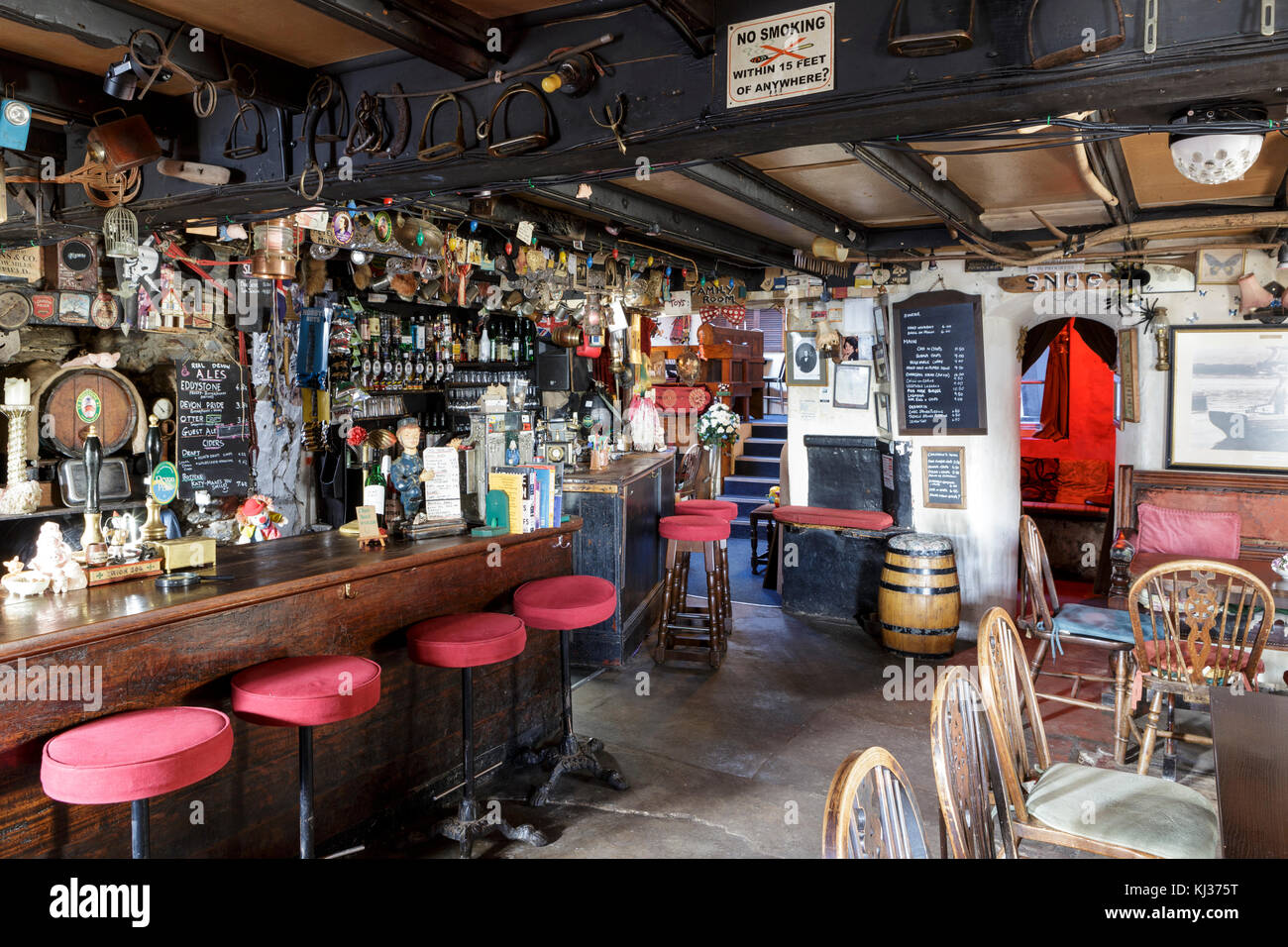 Die Schweine Nase Inn, East Prawle, Devon. traditionellen englischen Pub in der Nähe des Meeres, mit vielseitigen Innenraum Stockfoto