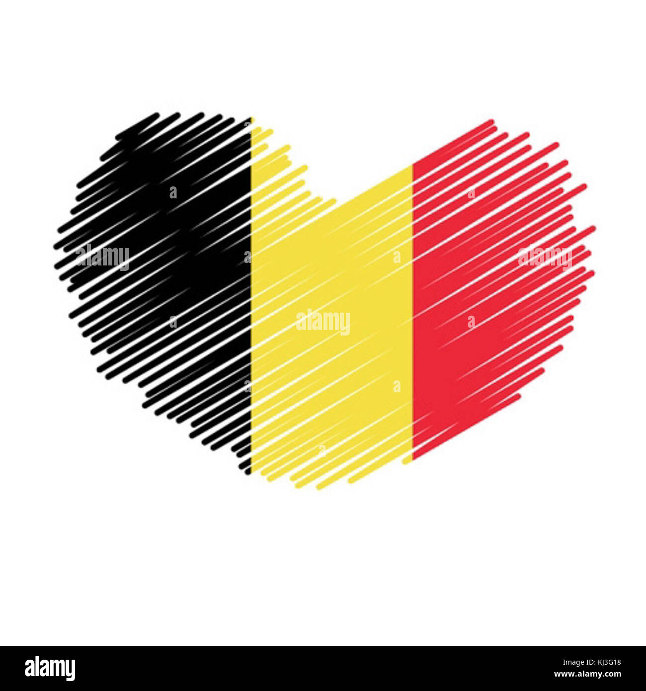 Belgischen Farben in Herzform Stockfoto