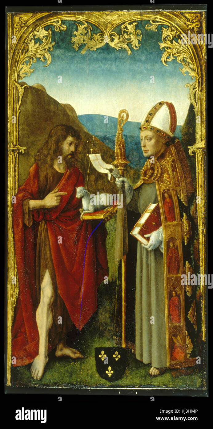 Meister der Virgo inter Virgenes - Hl. Johannes der Täufer und ein Bischof Saint - Walters 37304 Stockfoto
