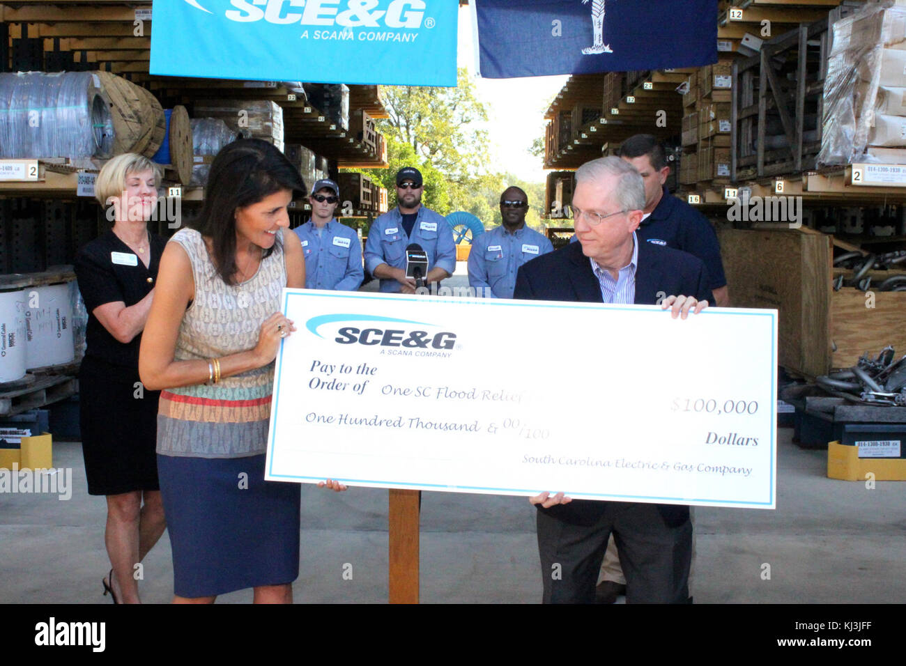 Nikki Haley SCE&G eine SC-Fonds Pressekonferenz (30355657266) Stockfoto