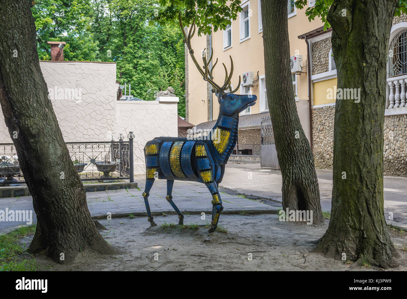 Derr Skulptur im Hochschlosspark auf einem Burghügel in Lviv Stadt, größte Stadt in der westlichen Ukraine Stockfoto