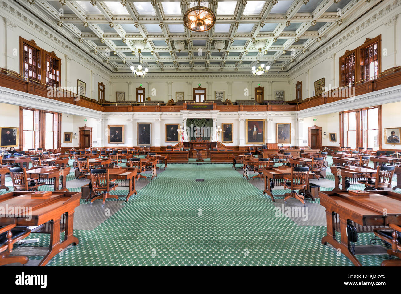 Austin, Texas - März 7.: Der Senat Kammer des Texas State Capitol Building am 7. März 2014 in Austin, Texas. Stockfoto