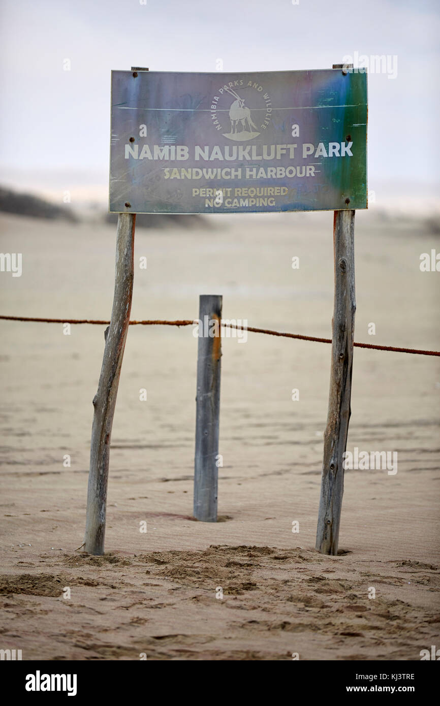 Sandwich Harbour (Hafen) in der Nähe von Walvis Bay, Namib Wüste Namib Naukluft National Park, Namibia, Afrika Stockfoto