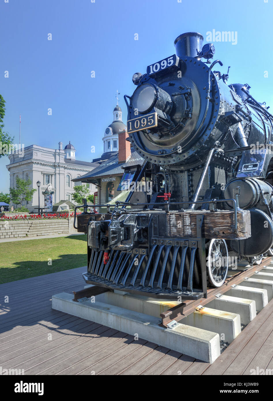 Eine alte Lokomotive namens der Geist von Sir John, was im aktiven Dienst war bis 1960 und wurde später ein Wahrzeichen. Stockfoto