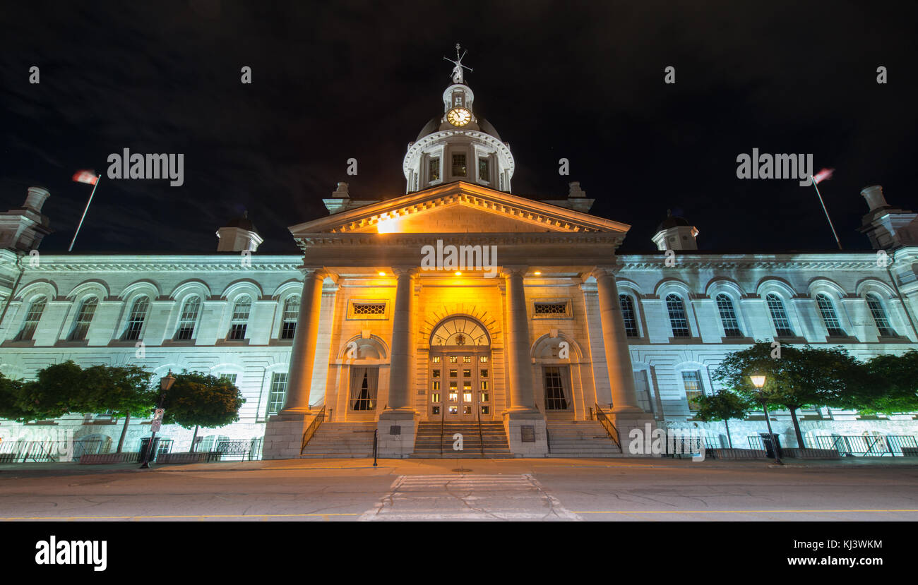 Kingston Rathaus in Kingston, Ontario, Kanada in der Nacht. Stockfoto