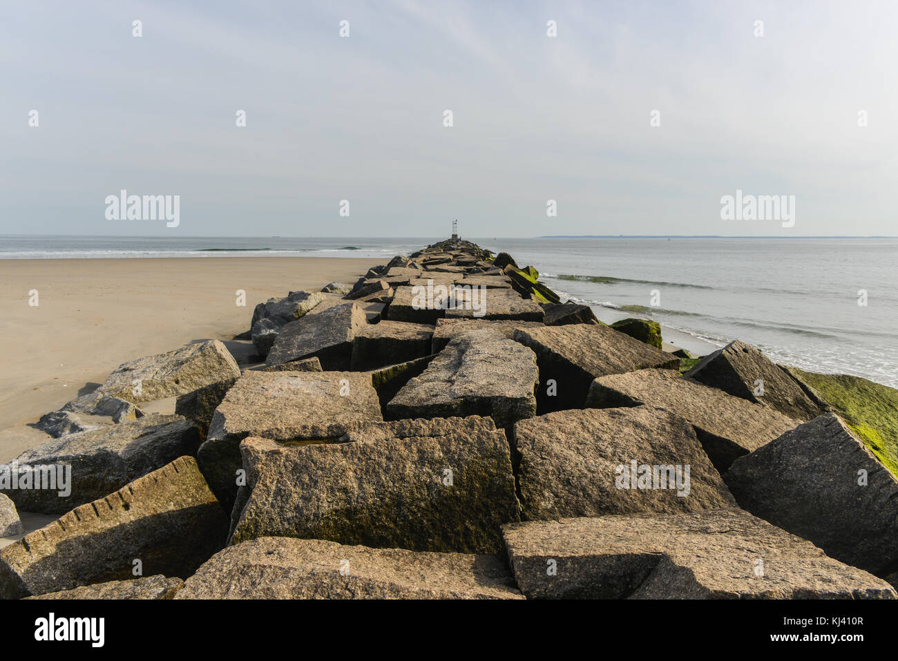 Blick von Breezy Point, Queens, gelegen am westlichen Ende der Halbinsel Rockaway, zwischen Rockaway Einlass- und Jamaica Bay auf der landwärtigen Seite, und Stockfoto