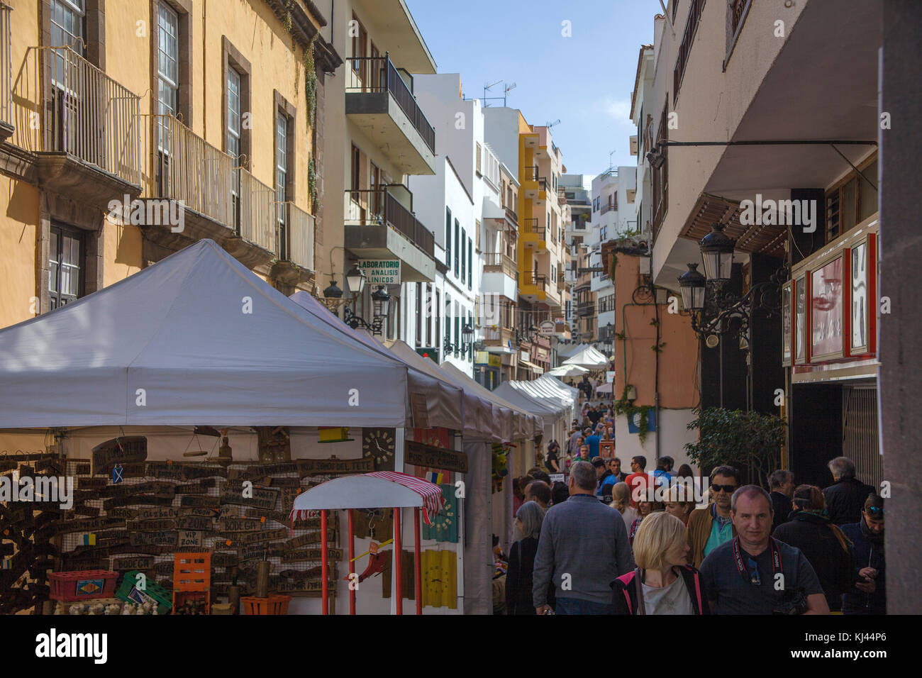 Street Market, Bauernmarkt in Icod de los Vinos, Teneriffa, Kanarische Inseln, Spanien Stockfoto