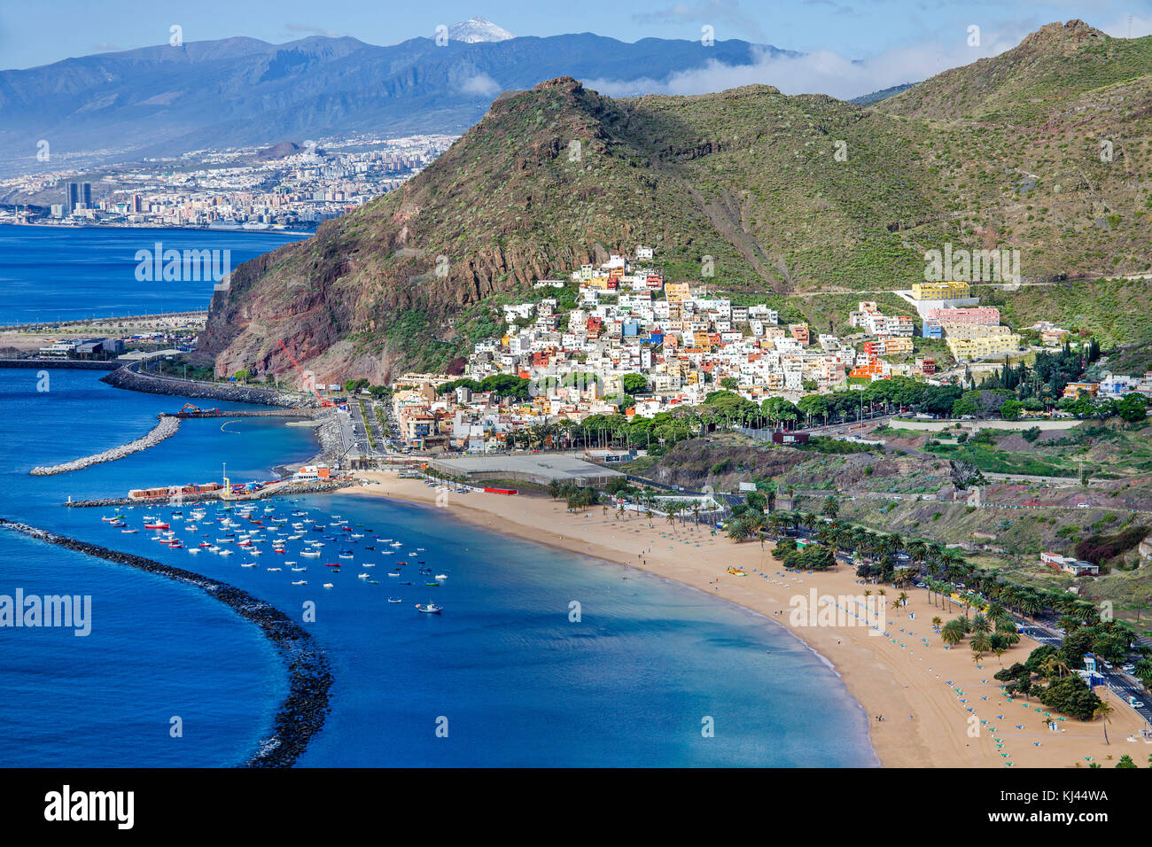 Playa Teresitas im Dorf San Andres, schönsten Strand auf Teneriffa, Teneriffa, Kanarische Inseln, Spanien Stockfoto