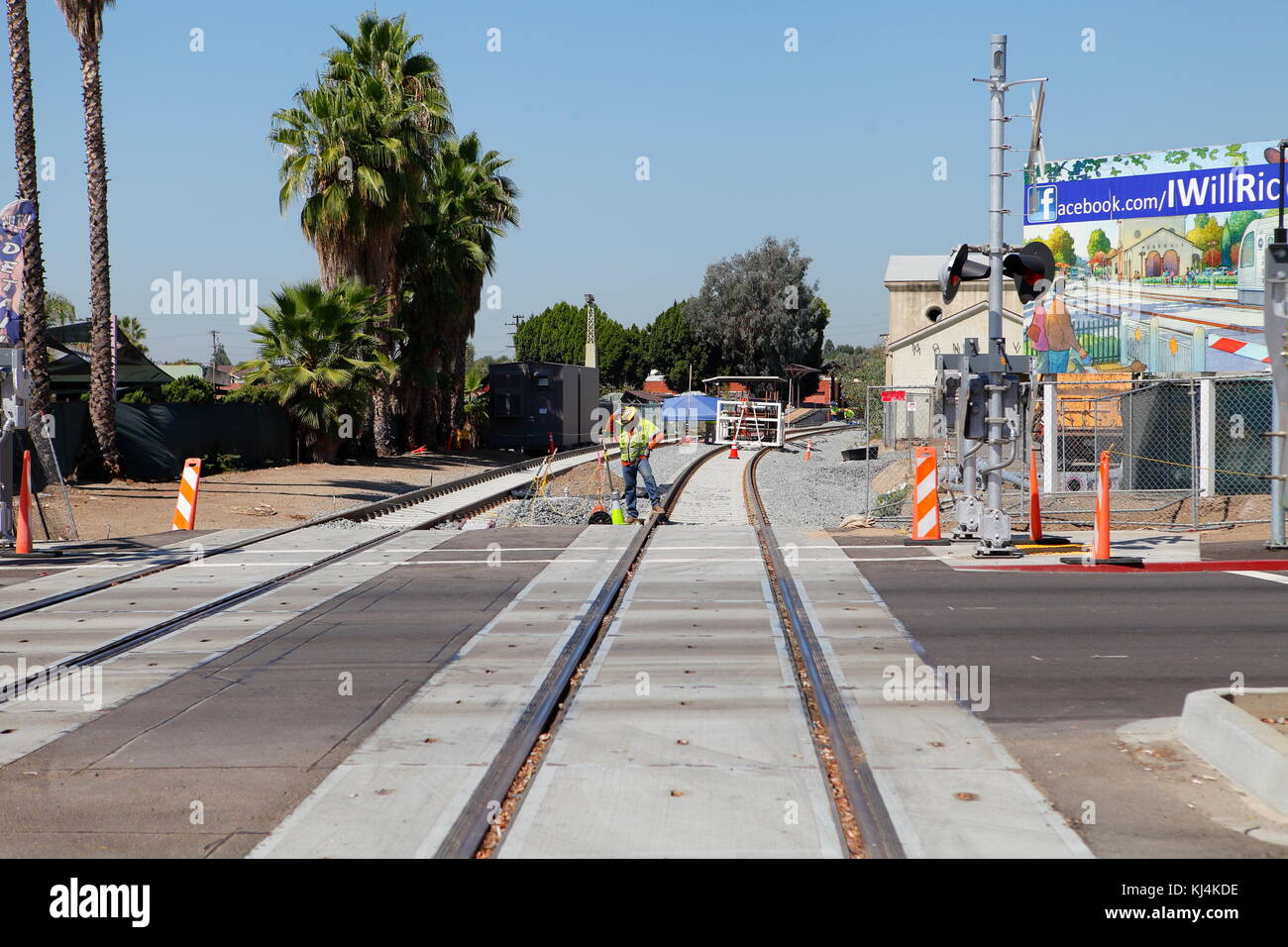MONROVIA, Kalifornien, USA - 10. SEPTEMBER 2014: Offizieller Spatenstich für das Monrovia Station auf der Los Angeles Gold Line. Stockfoto