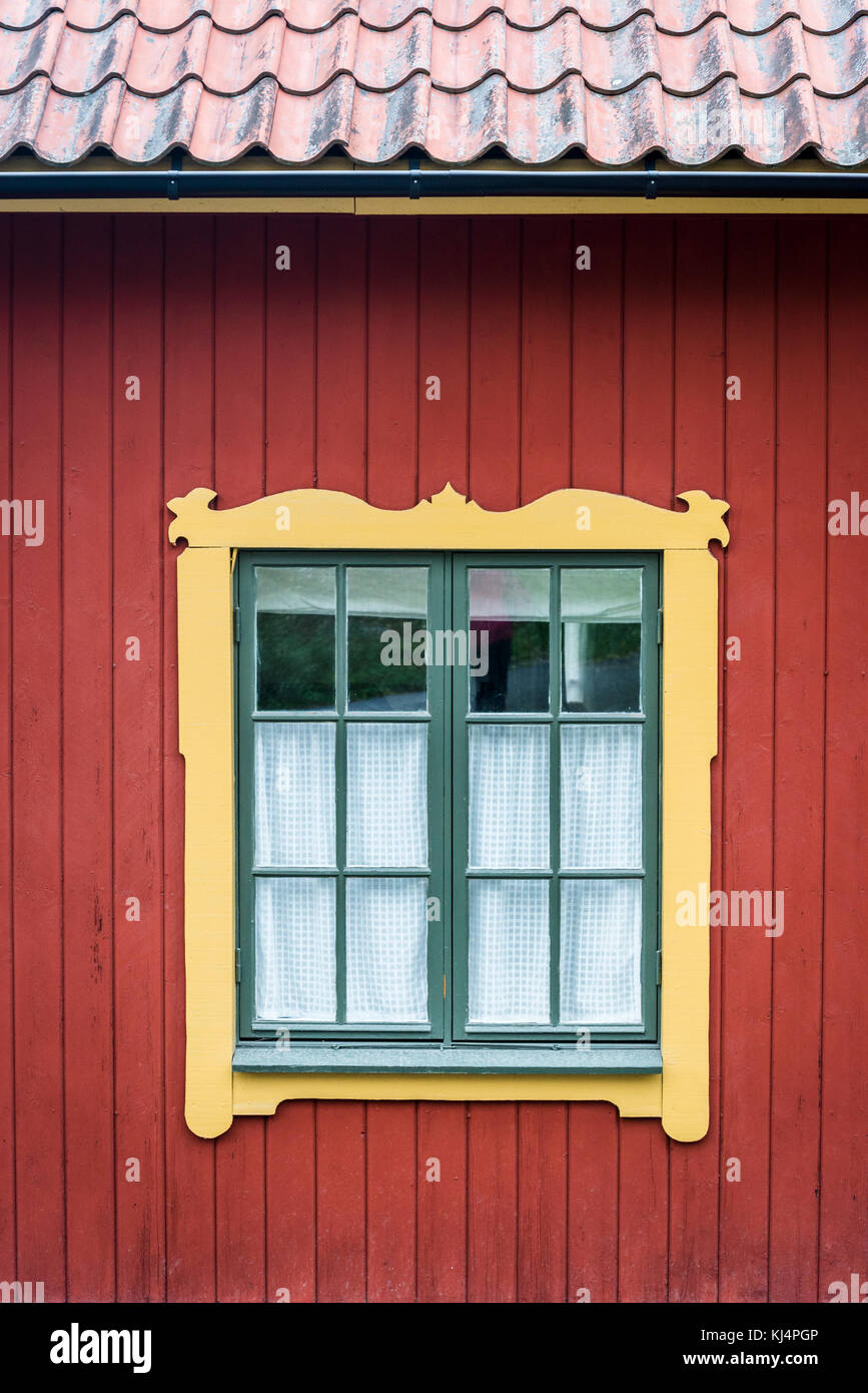 Fenster, Vaxholm, Stockholm Archipelago, Schweden Stockfoto