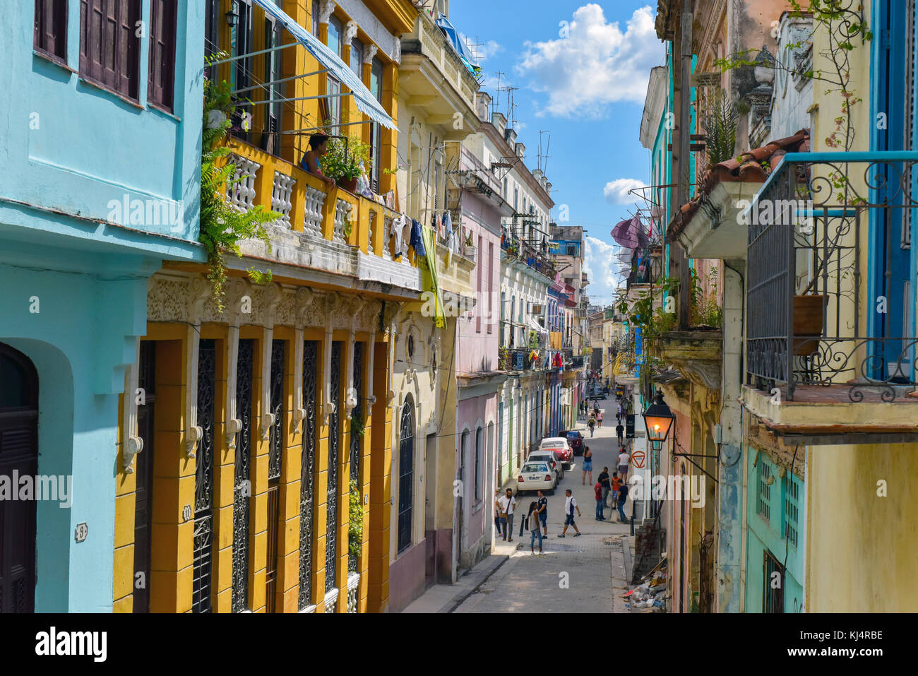 Street Scene Habana Vieja Kuba Stockfoto