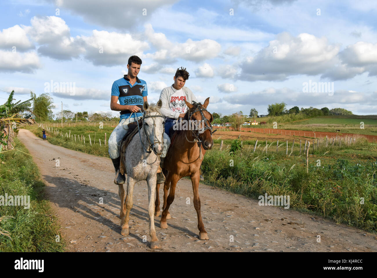 Die ländliche Bevölkerung in Vinales Landschaft, Kuba Stockfoto