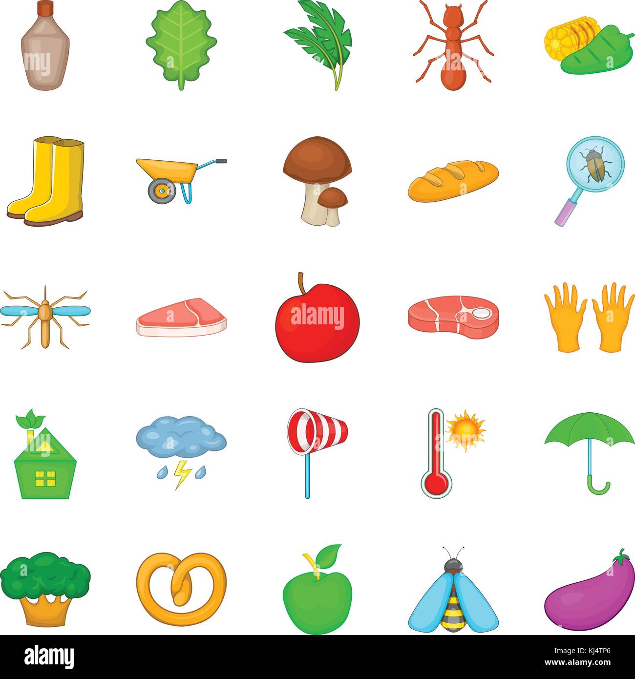 Körperliche Arbeit Symbole, Cartoon Stil Stock Vektor