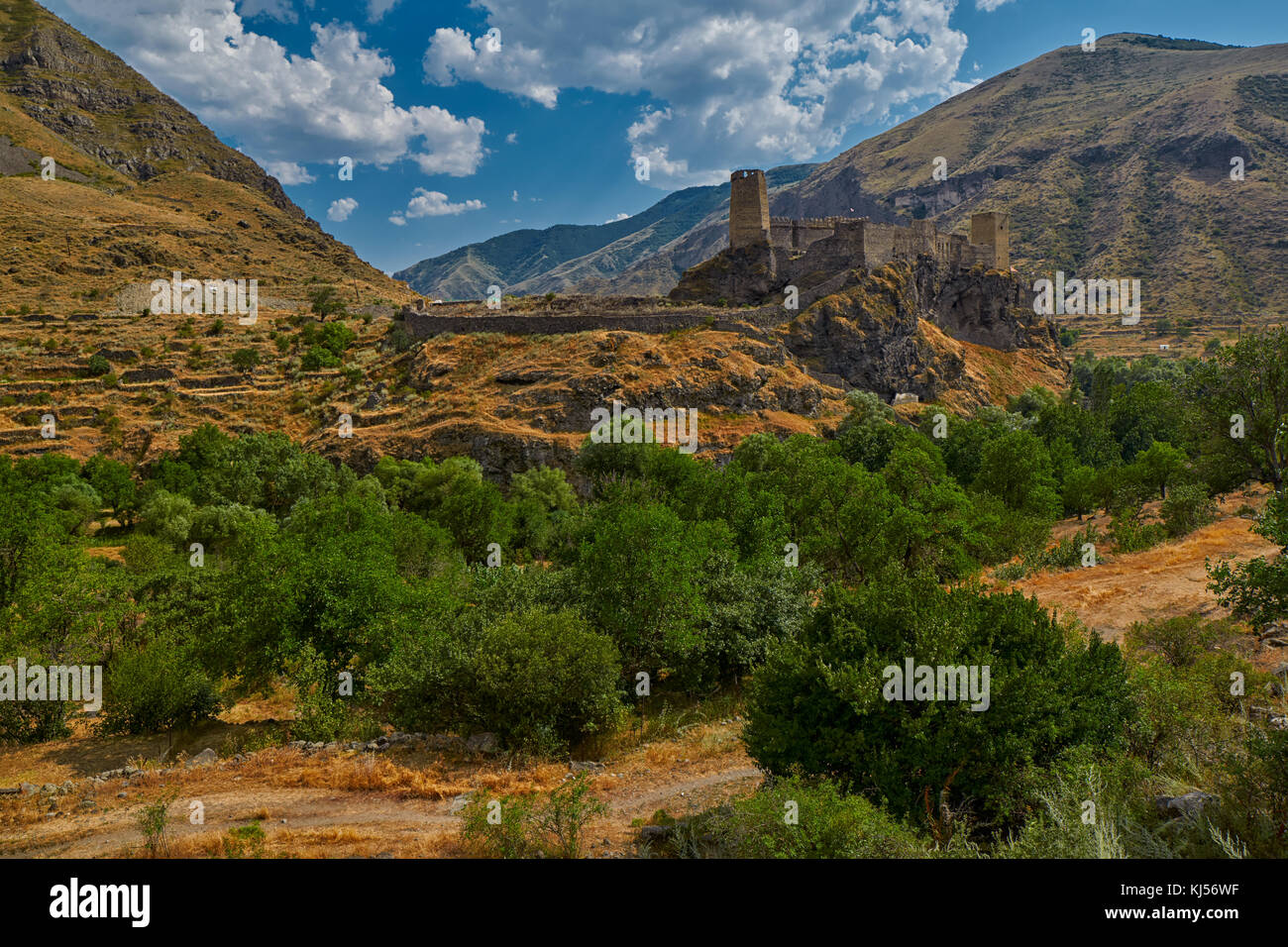 Khertvisi Festung nahe vardzia in Georgien Stockfoto