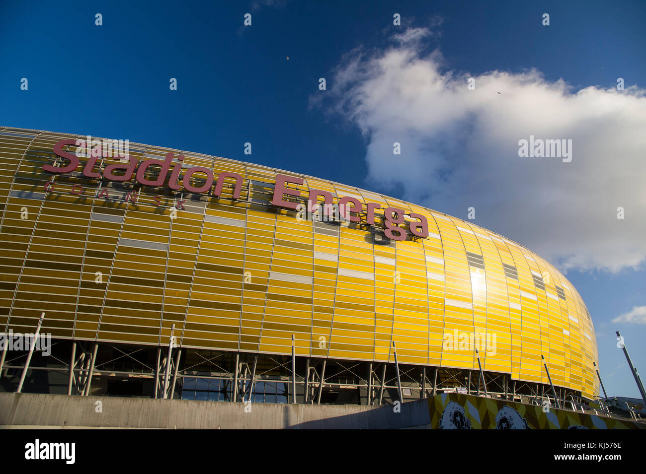 Stadion Energa Danzig in Danzig, Polen. 17. November 2017. Home Fußball Team Lechia Gdansk. Mit einer Kapazität von 41,620 Zuschauer ist die größte Arena i Stockfoto