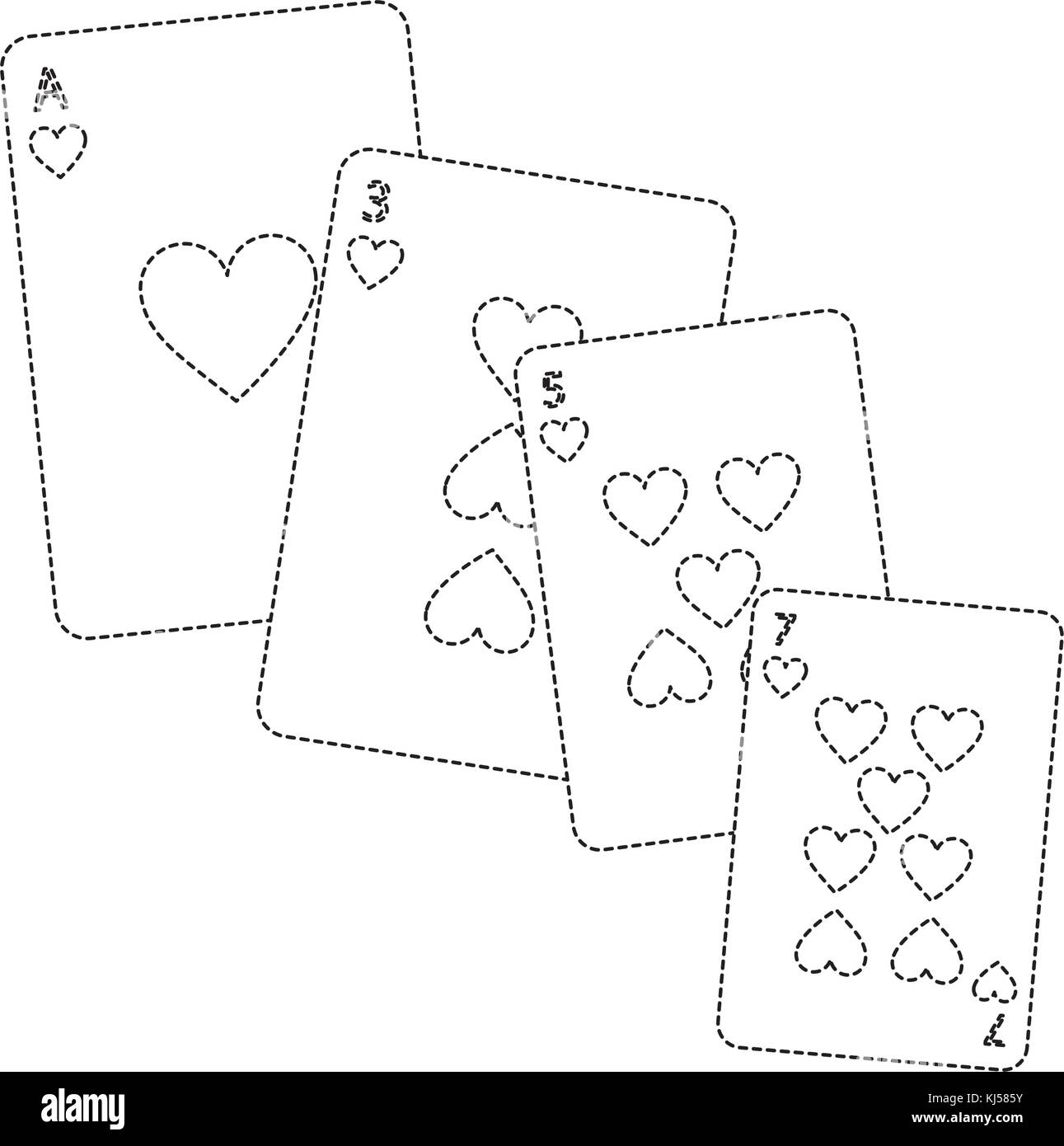 Herzen Anzug französische Spielkarten icon image Stock Vektor