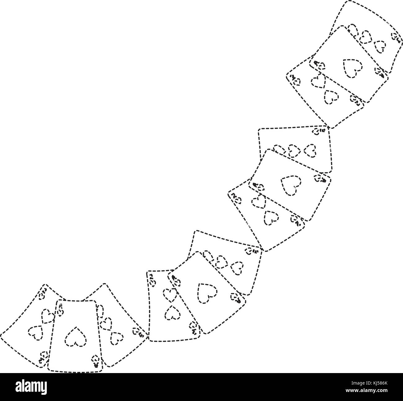 Herzen Anzug französische Spielkarten icon image Stock Vektor