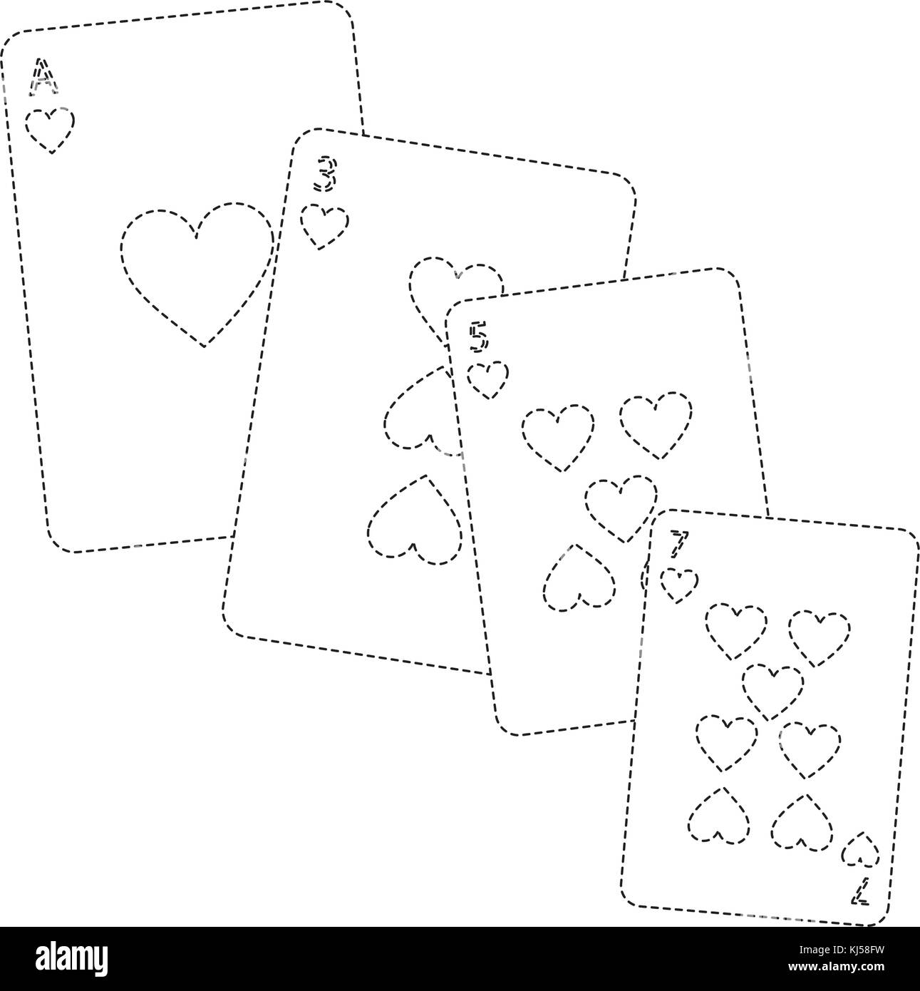 Herzen Anzug französische Spielkarten icon image Stock Vektor