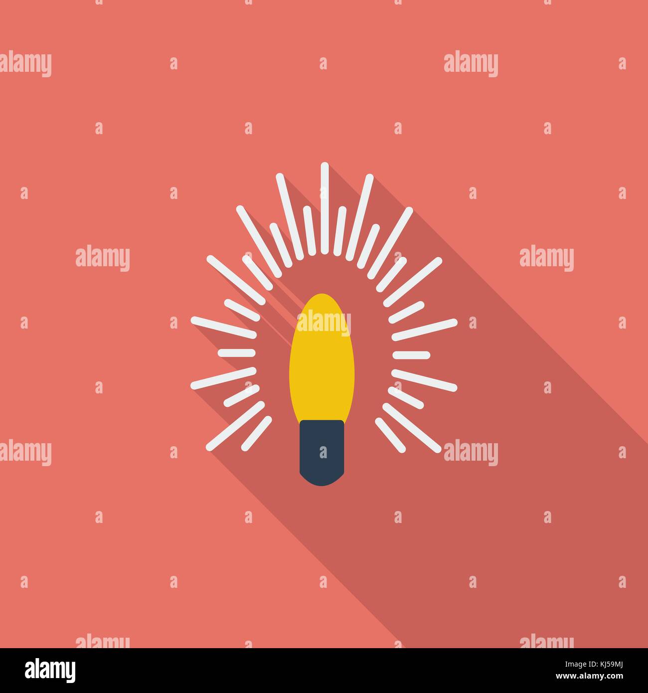 Glühlampe Symbol. Flache Vektor verwandte Symbol mit langen Schatten