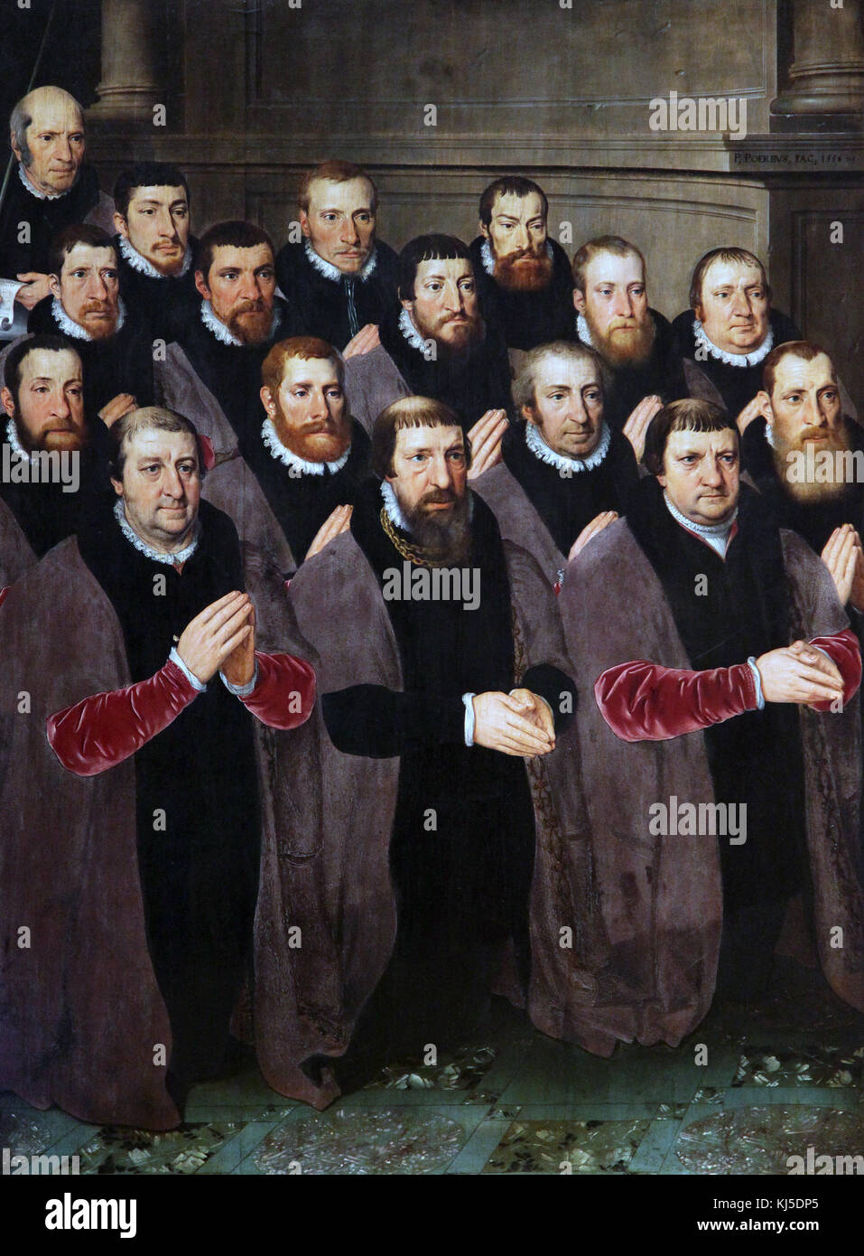 Portrait Panels der Edle Bruderschaft des Heiligen Blutes 1556 von Pieter Pourbus (1523 - 584) einer niederländischen flämischen Renaissance Maler und Bildhauer Stockfoto
