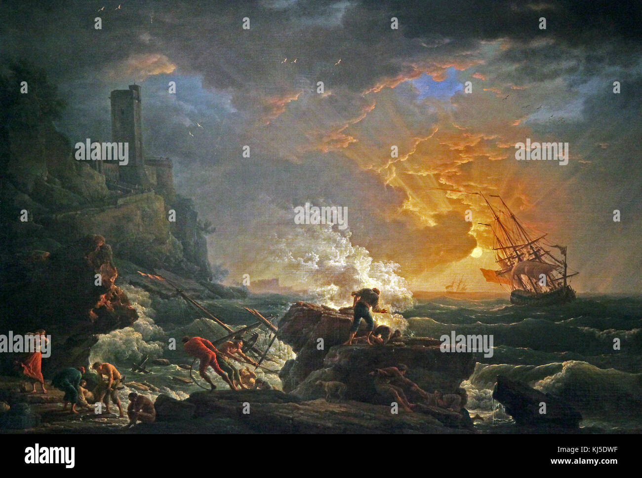 Schiffswrack 1759 von Claude-Joseph Vernet (1714–1789) französischer Maler Stockfoto