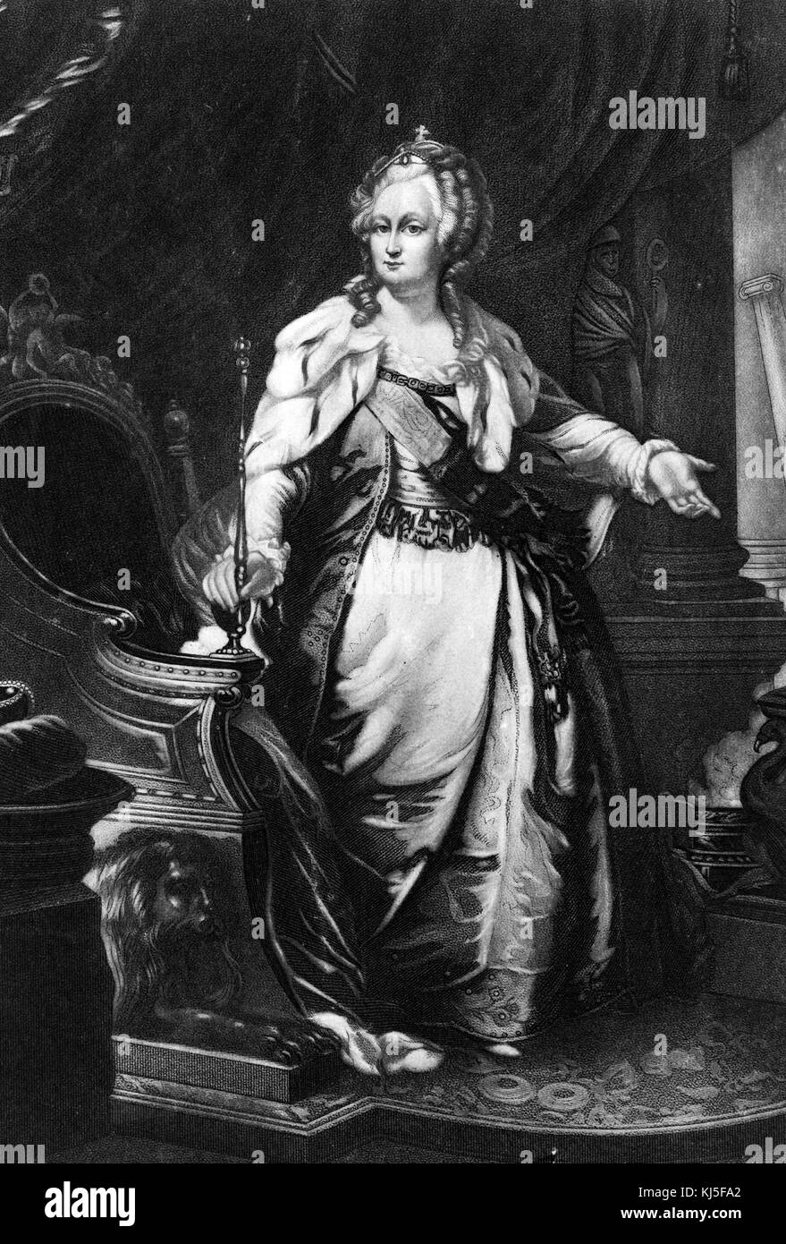 Portrait von Katharina die Große (1729-1796) Herrscher von Russland. Vom 18. Jahrhundert Stockfoto
