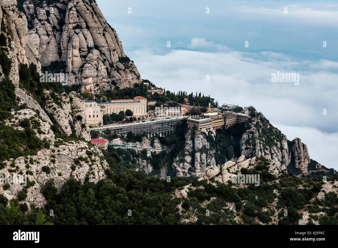 Abtei Santa Maria de Montserrat, Roquetas de Mar, Katalonien, Spanien. Stockfoto