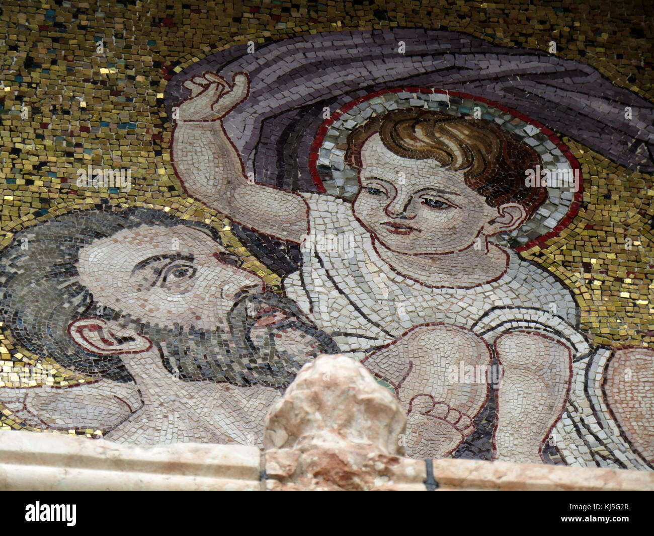 Mosaik vom Dom der Basilika von Saint Mark; Saint Mark's Basilika in Venedig, Norditalien. Es ist die berühmteste der Kirchen der Stadt und eines der bekanntesten Beispiele für Italo-Byzantine Architektur Stockfoto