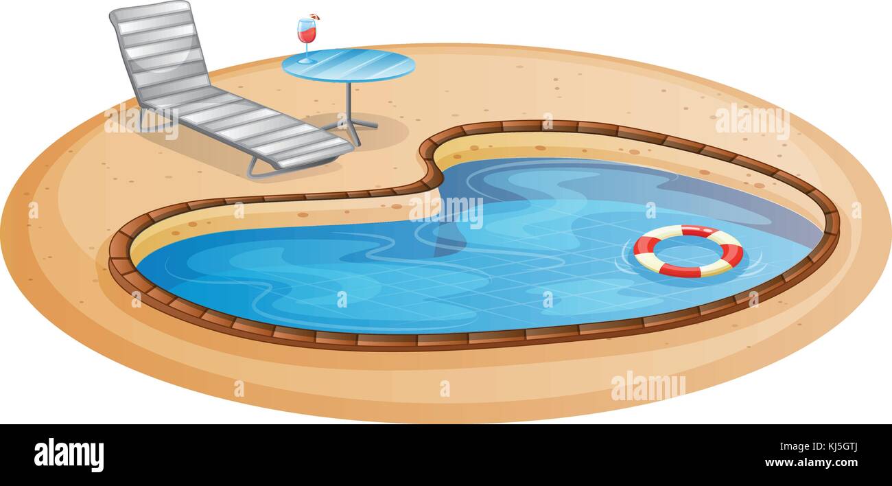 Abbildung: einen Swimmingpool auf einem weißen Hintergrund Stock Vektor