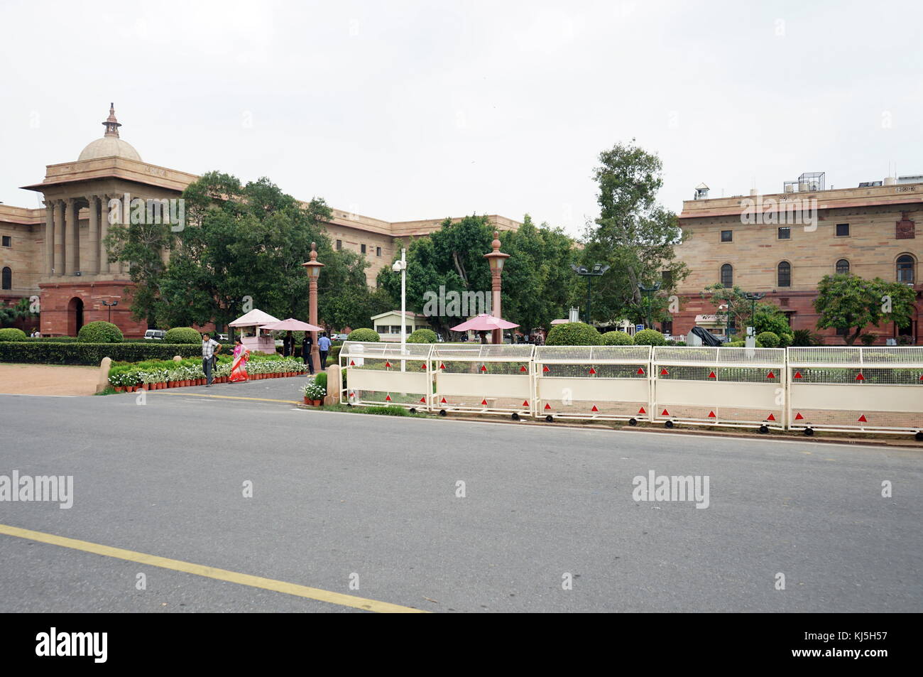 Prime Minister Office Gate Keine 5 South Block in der Nähe von South Block New Delhi, Indien Stockfoto