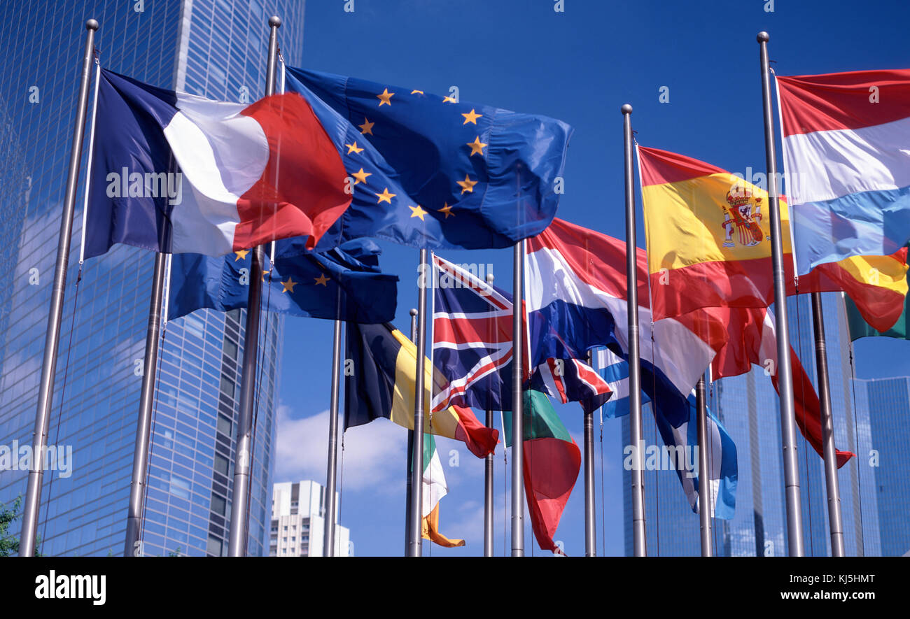 Internationale Flaggen Stockfoto