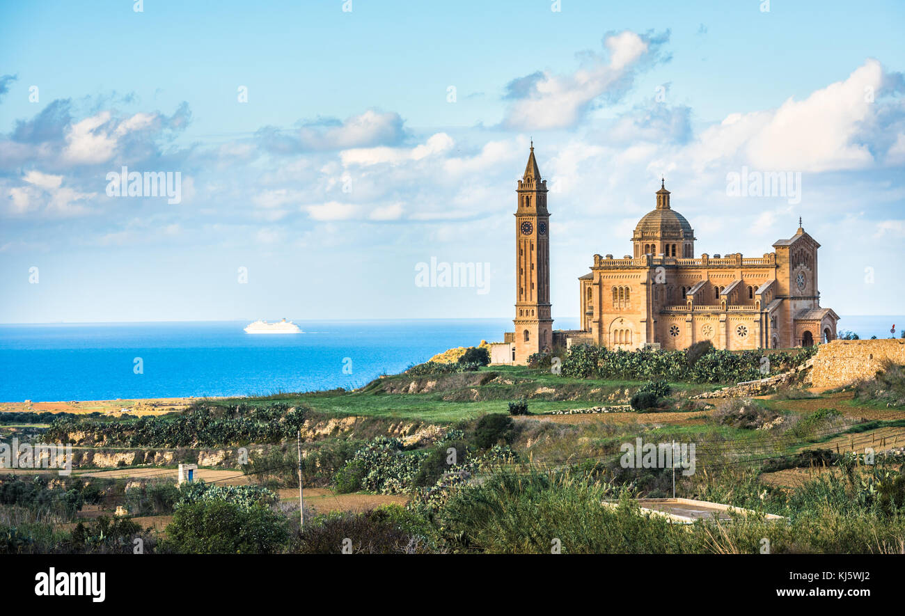 Basilika der Nationalen Schrein der Jungfrau von Ta Pinu, Gozo, Malta Stockfoto