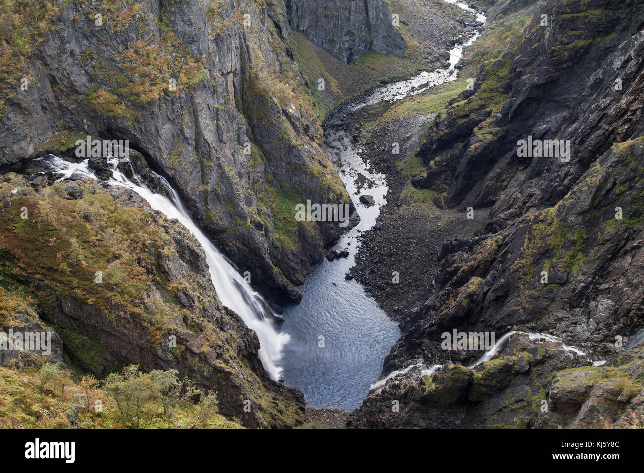 Voringsfossen fällt in Hordaland, Norwegen. Stockfoto