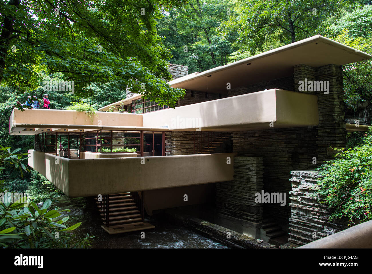Fallingwater oder der Kaufmann Wohnort, von Frank Lloyd Wright, Pennsylvania, USA konzipiert Stockfoto