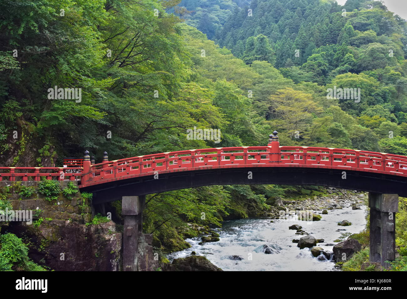 Shinkyo Brücke im Sommer. Stockfoto