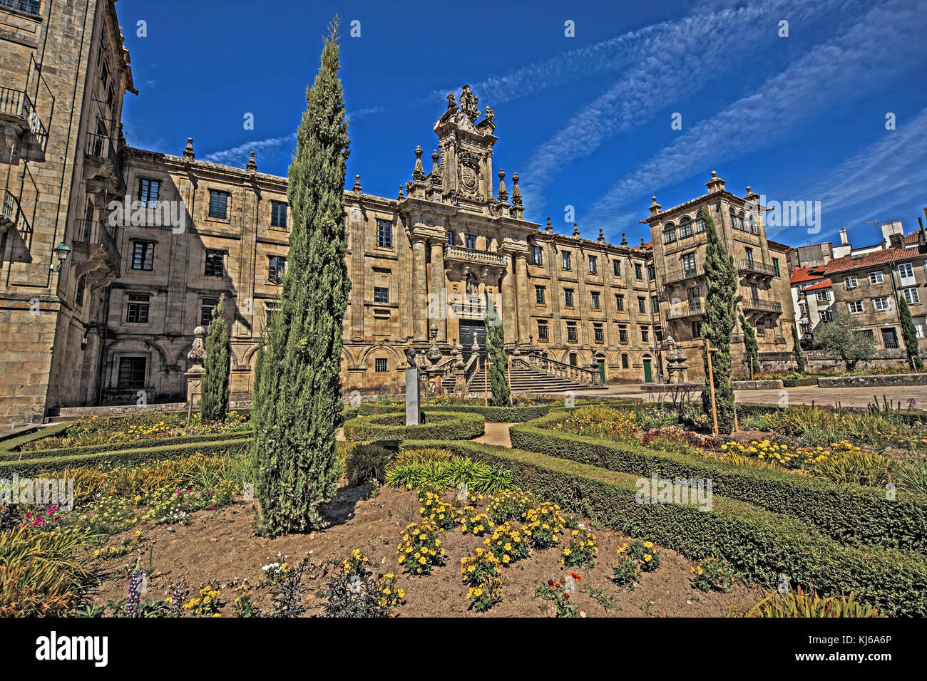 San Martin Pinario, pza da Inmaculada, Santiago de Compostela, Spanien Stockfoto