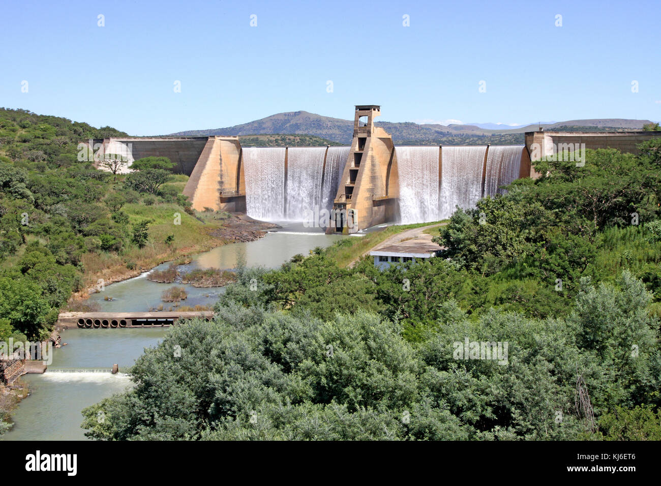Wagendrift Damm auf der Bushman River, in Estcourt, KwaZulu Natal, Südafrika. Stockfoto