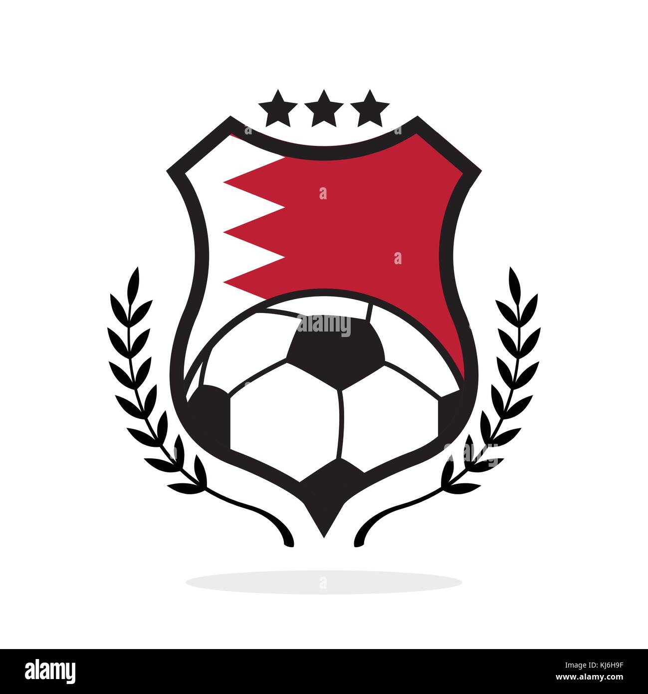 Bahrain national Flag football Crest Stock Vektor