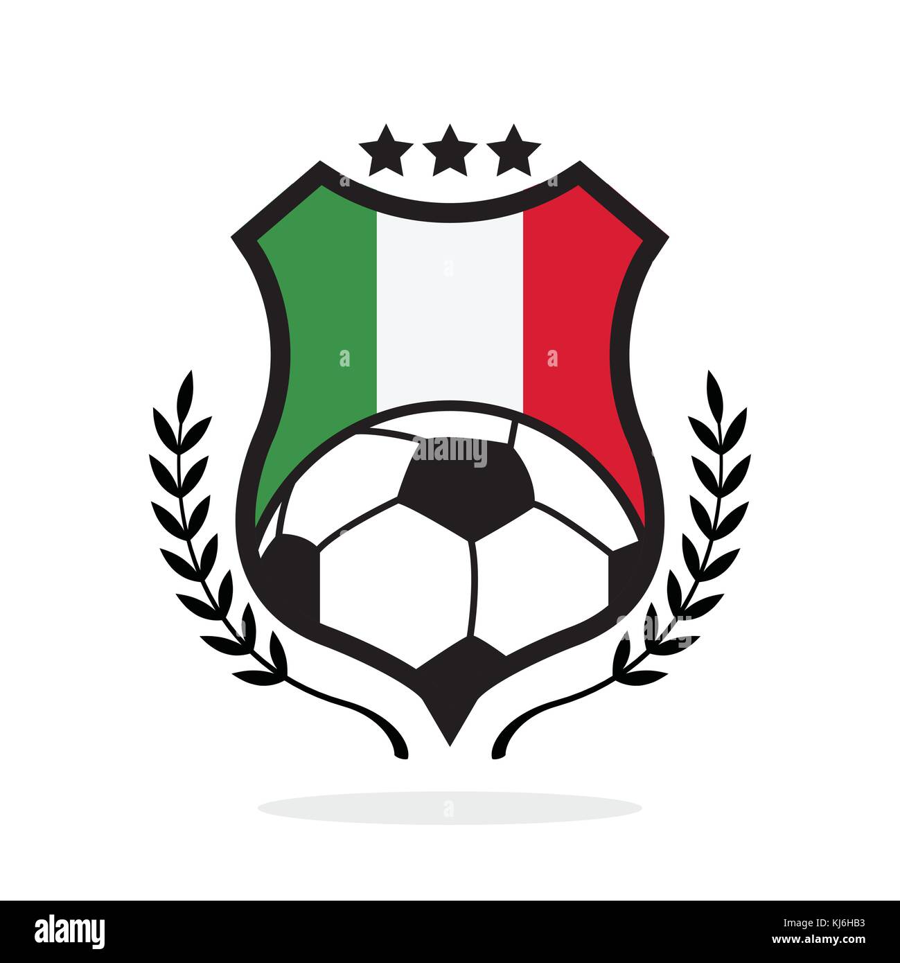 Italien national Flag football Crest Stock Vektor