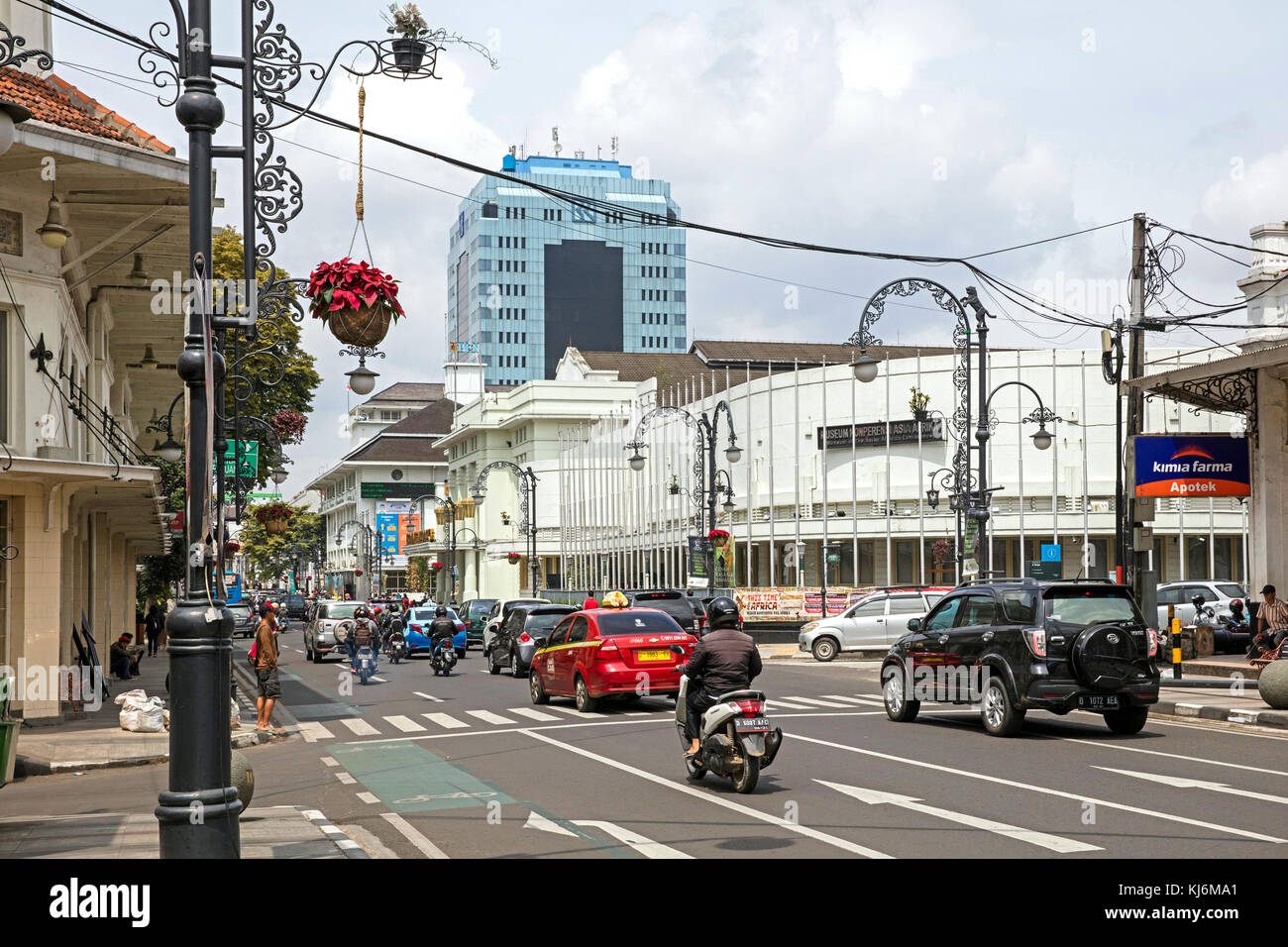 Merdeka Gebäude/Gedung Merdeka, Museum der afro-asiatischen Konferenz in der Jalan Asia-Afrika Straße in die Stadt Bandung, West Java, Indonesien Stockfoto