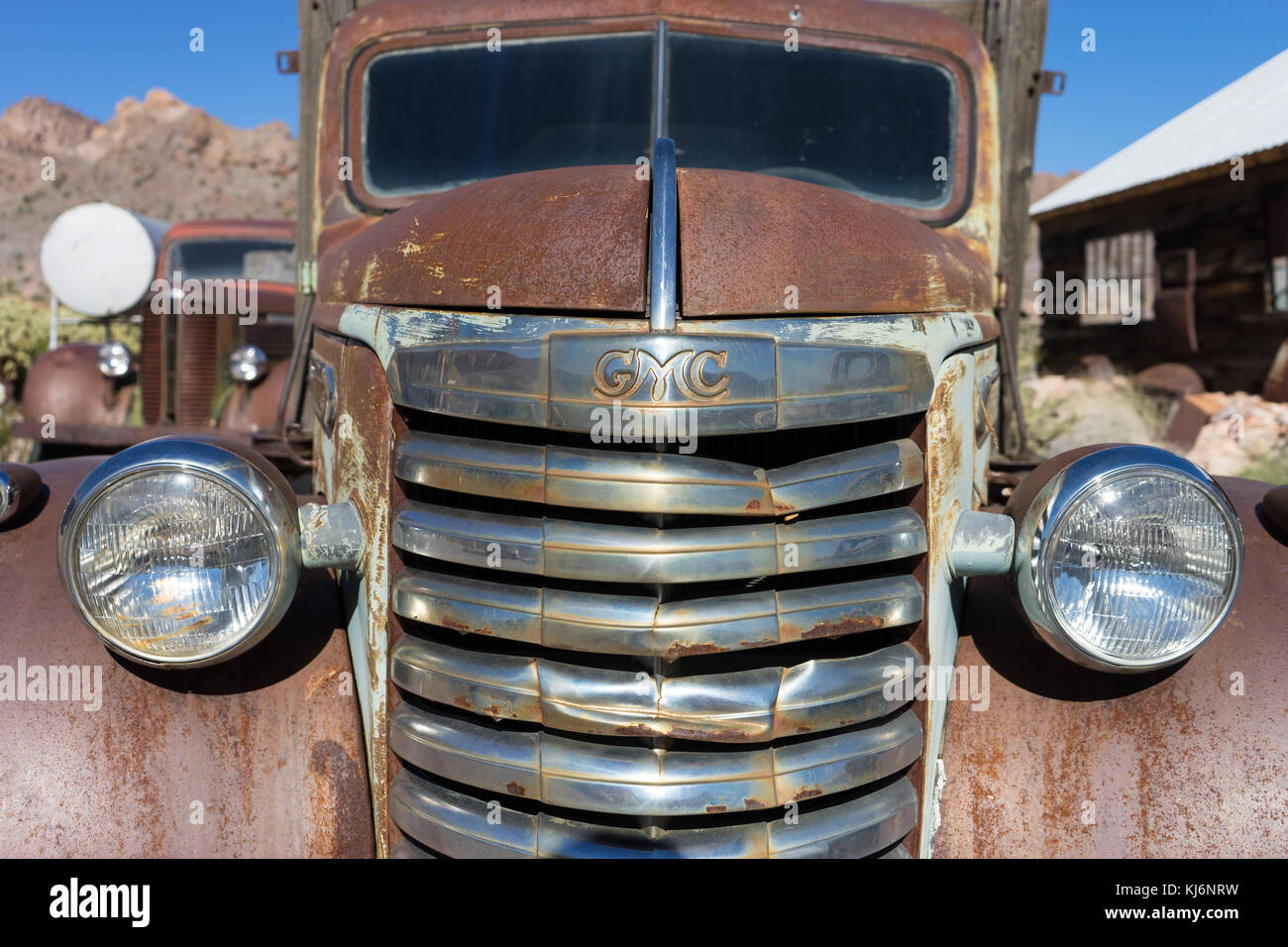 Alten, verlassenen Fahrzeug bei Nelson Nevada usa Geisterstadt Stockfoto