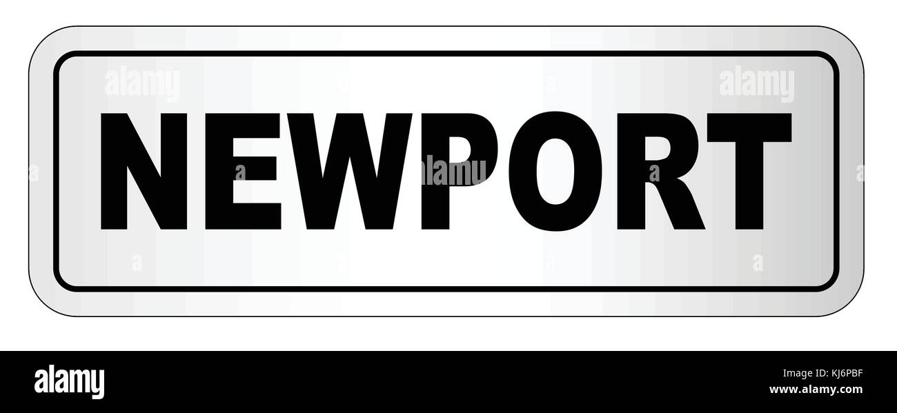 Die Stadt Newport Schriftzug auf weißem Hintergrund Stock Vektor