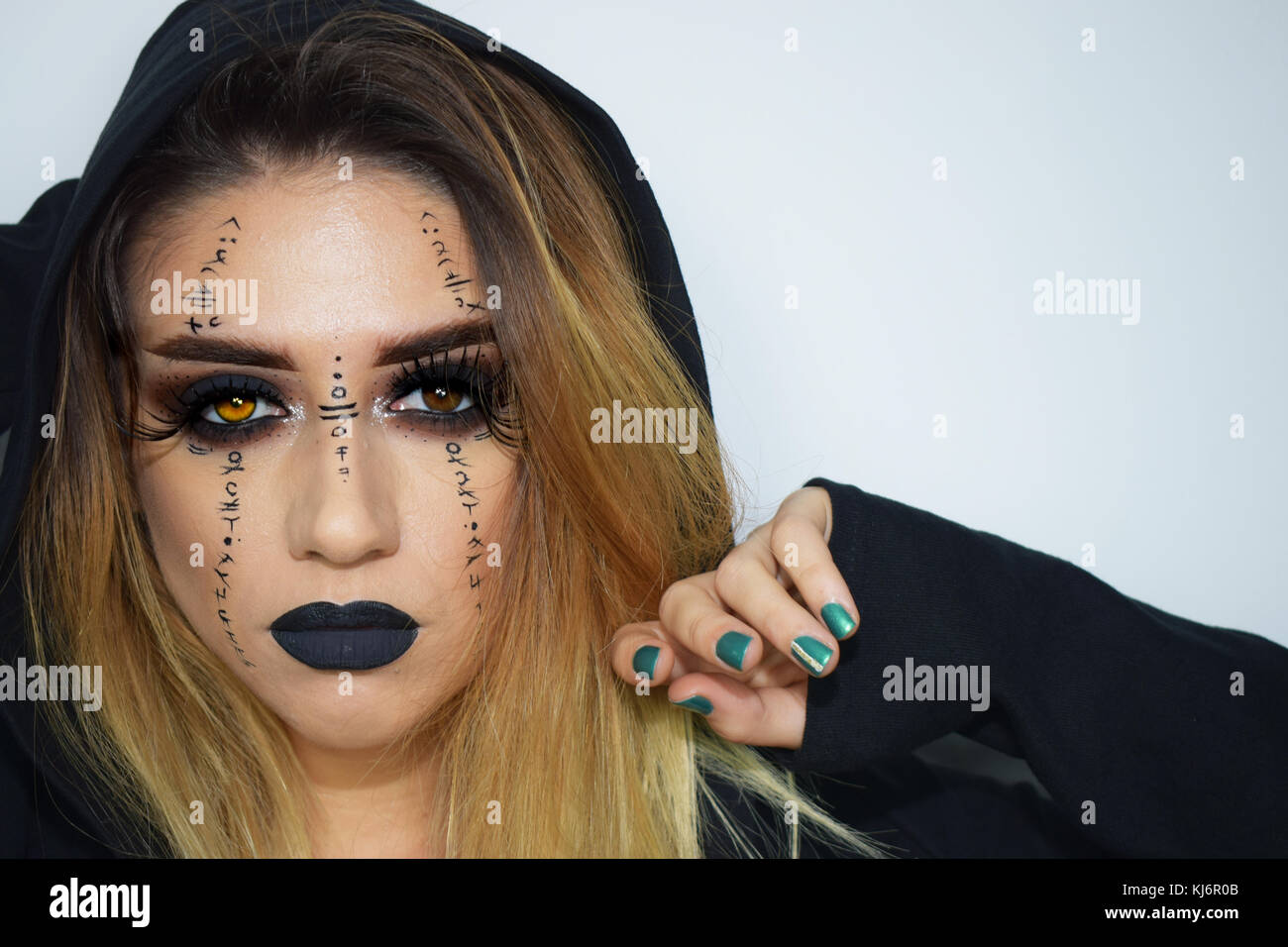 Die Mumie Make-up Look-ahmanet Film Charakter Stockfoto