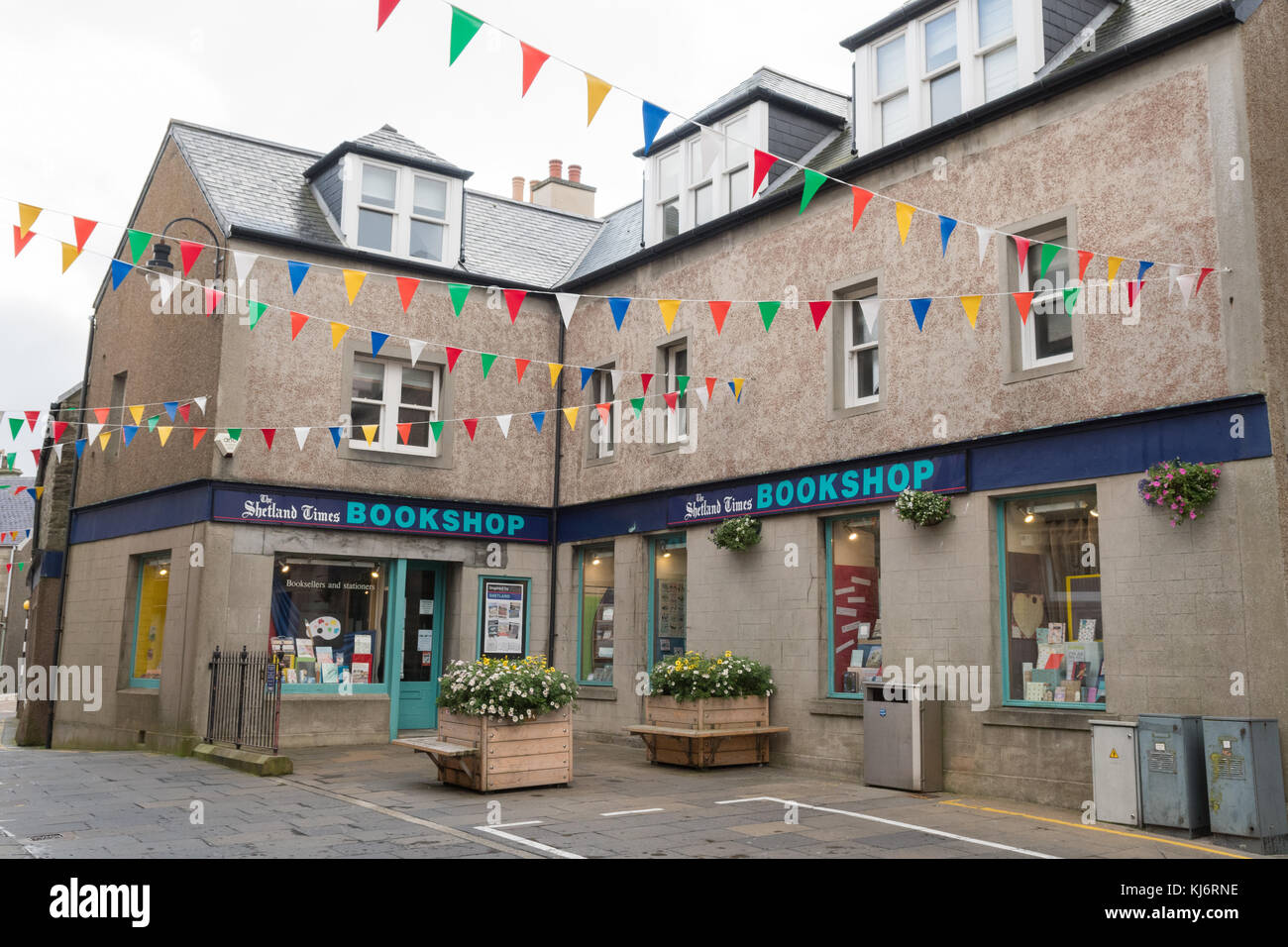 Die unabhängige Buchhandlung Shetland Times in Lerwick, Shetland Islands, Schottland, Großbritannien Stockfoto