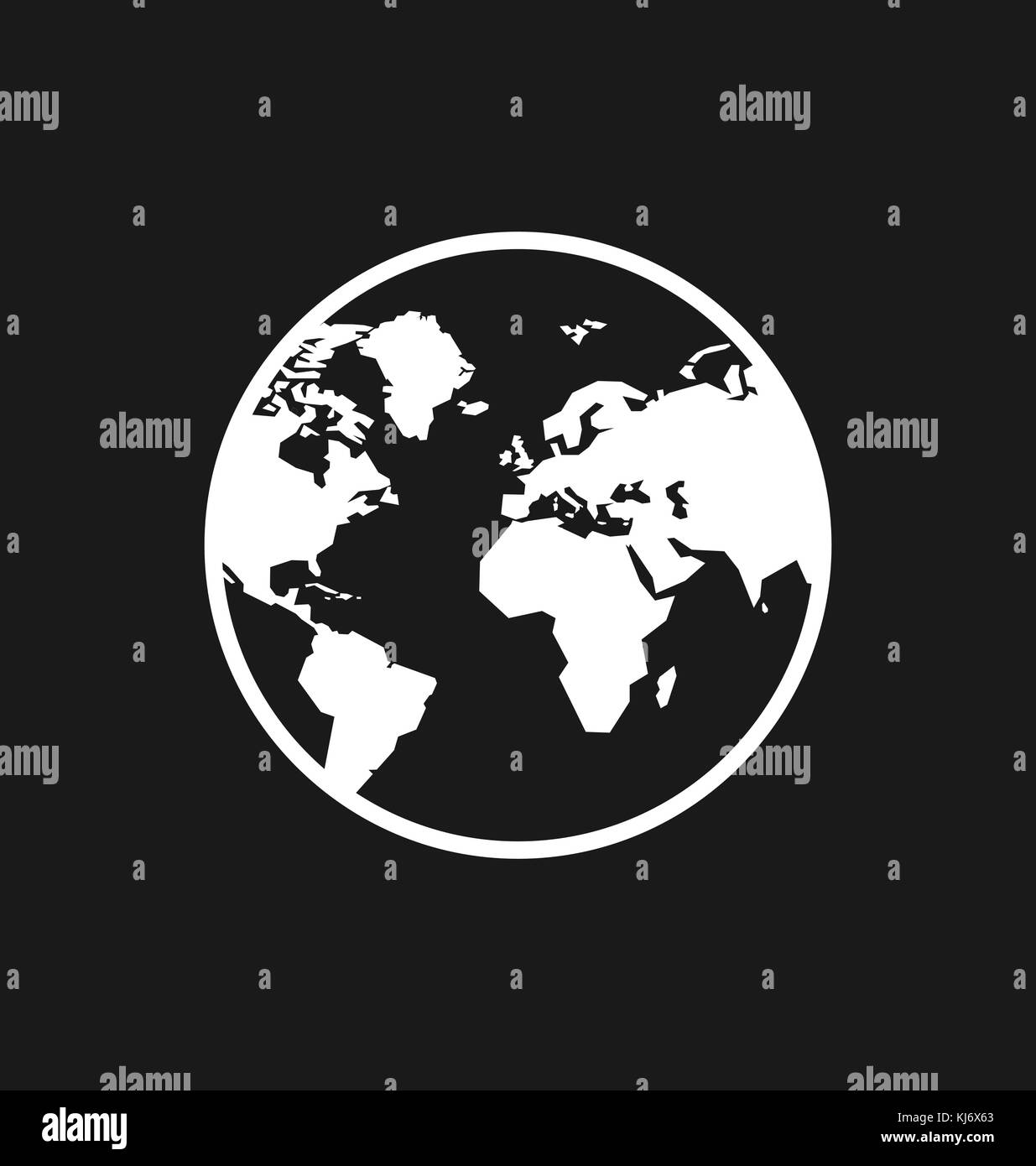 Erde Symbol/Zeichen im flachen Stil isoliert. Earth Globus Symbol für Ihre Webseite, Logo, App, ui Design. Vector Illustration. Stock Vektor