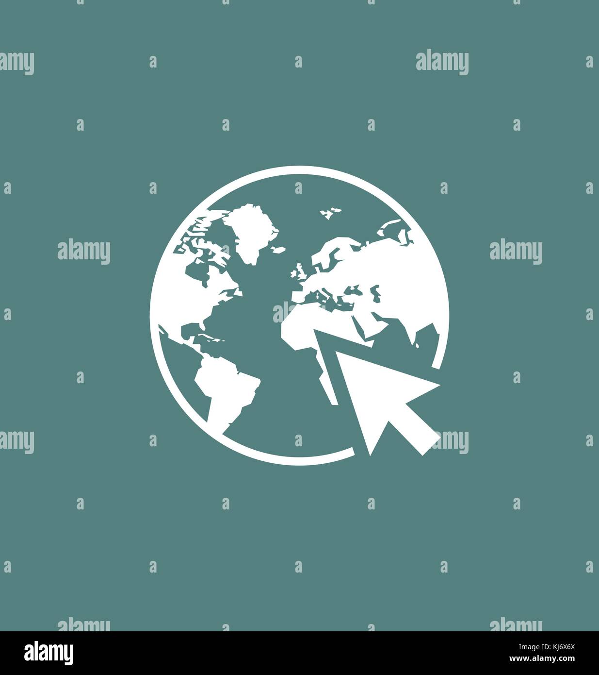 Klicken Sie auf Web Internet Symbol/Zeichen im flachen Stil isoliert. Earth Globus Symbol für Ihre Webseite, Logo, App, ui Design. Vector Illustration. Stock Vektor